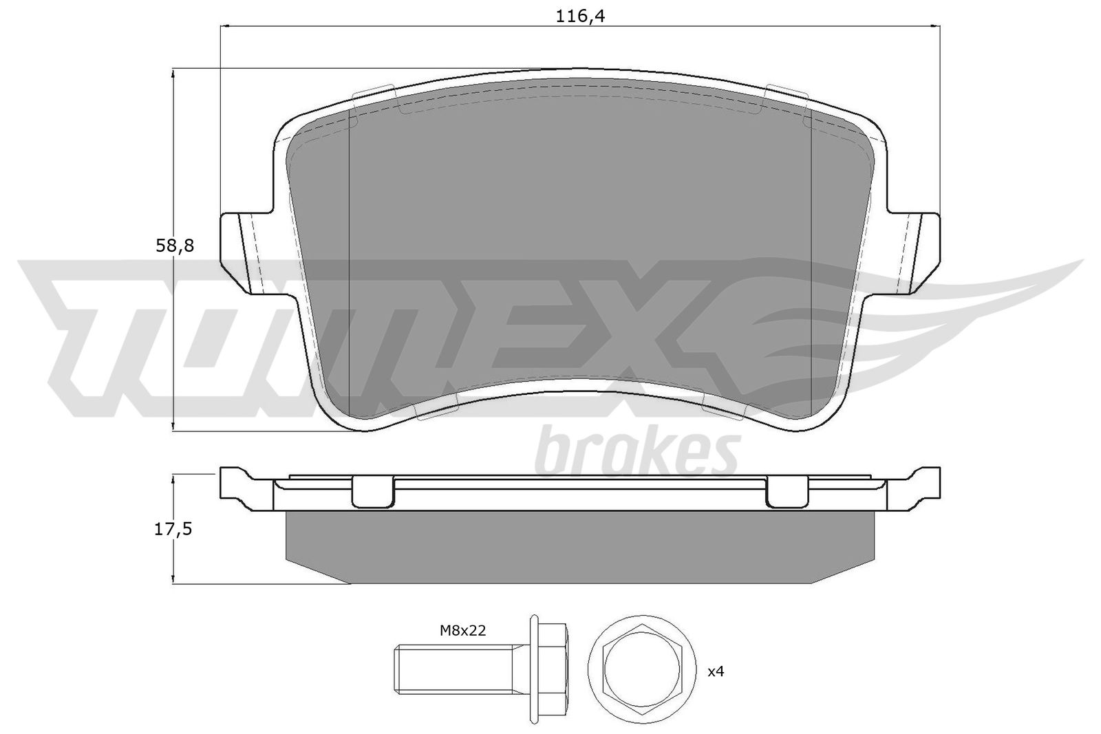 Sada brzdových platničiek kotúčovej brzdy TOMEX Brakes
